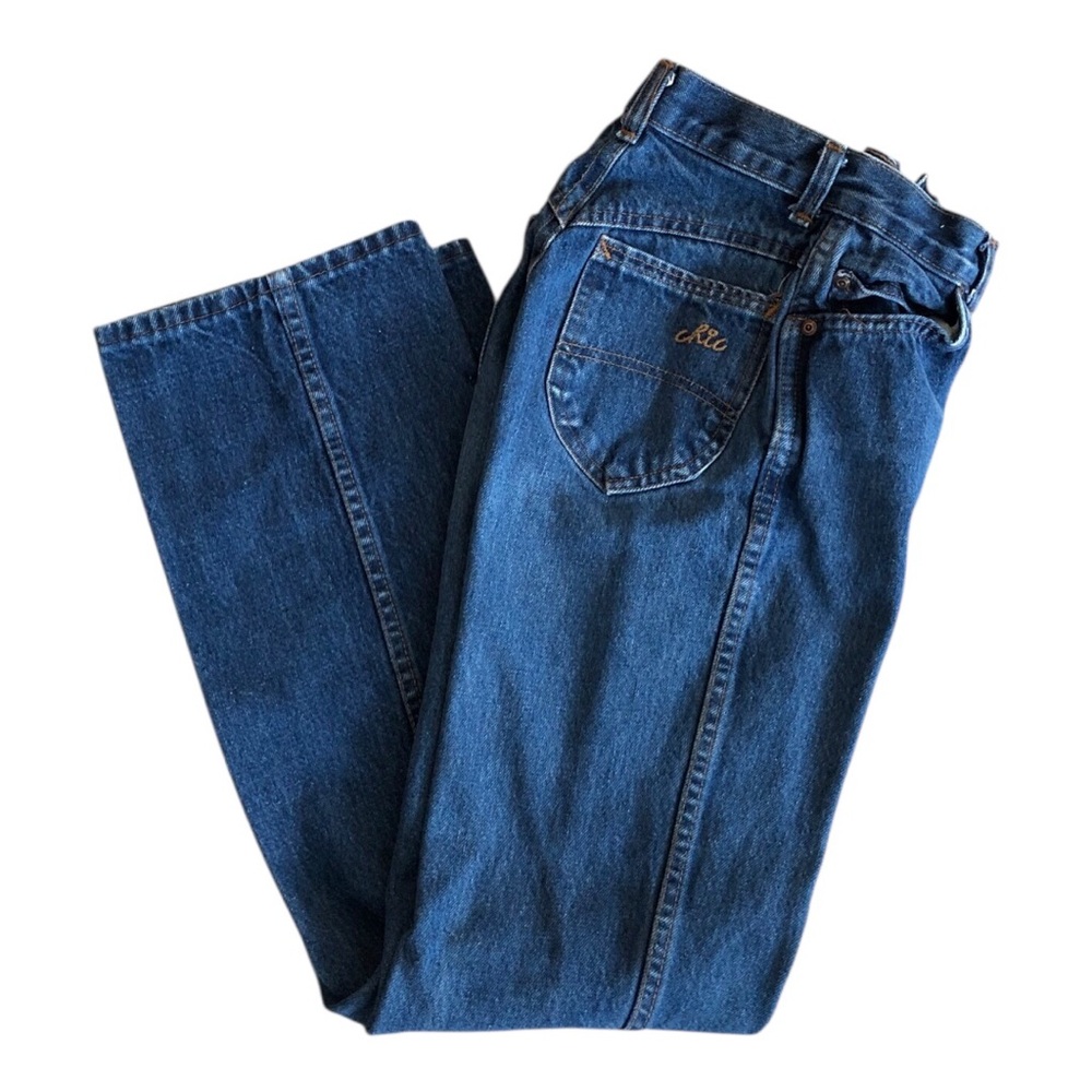 Vintage Women’s Chic Deep Blue Relaxed Jeans